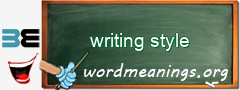 WordMeaning blackboard for writing style